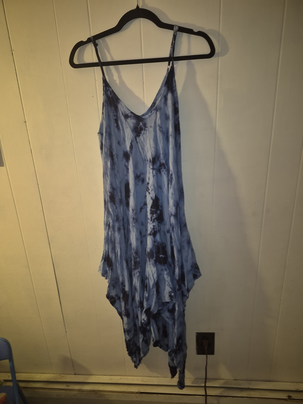 Blue Tie-Dye Spaghetti Strap Women’s Dress